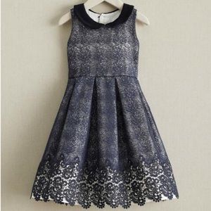Isabel Garreton Navy Lace Girls Dress
